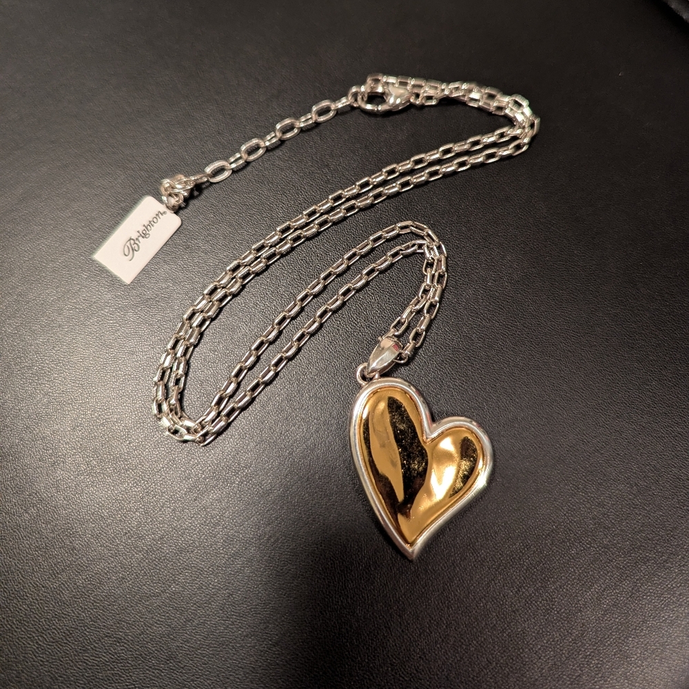Brighton Heart Pendant Necklace in Gold and Silver